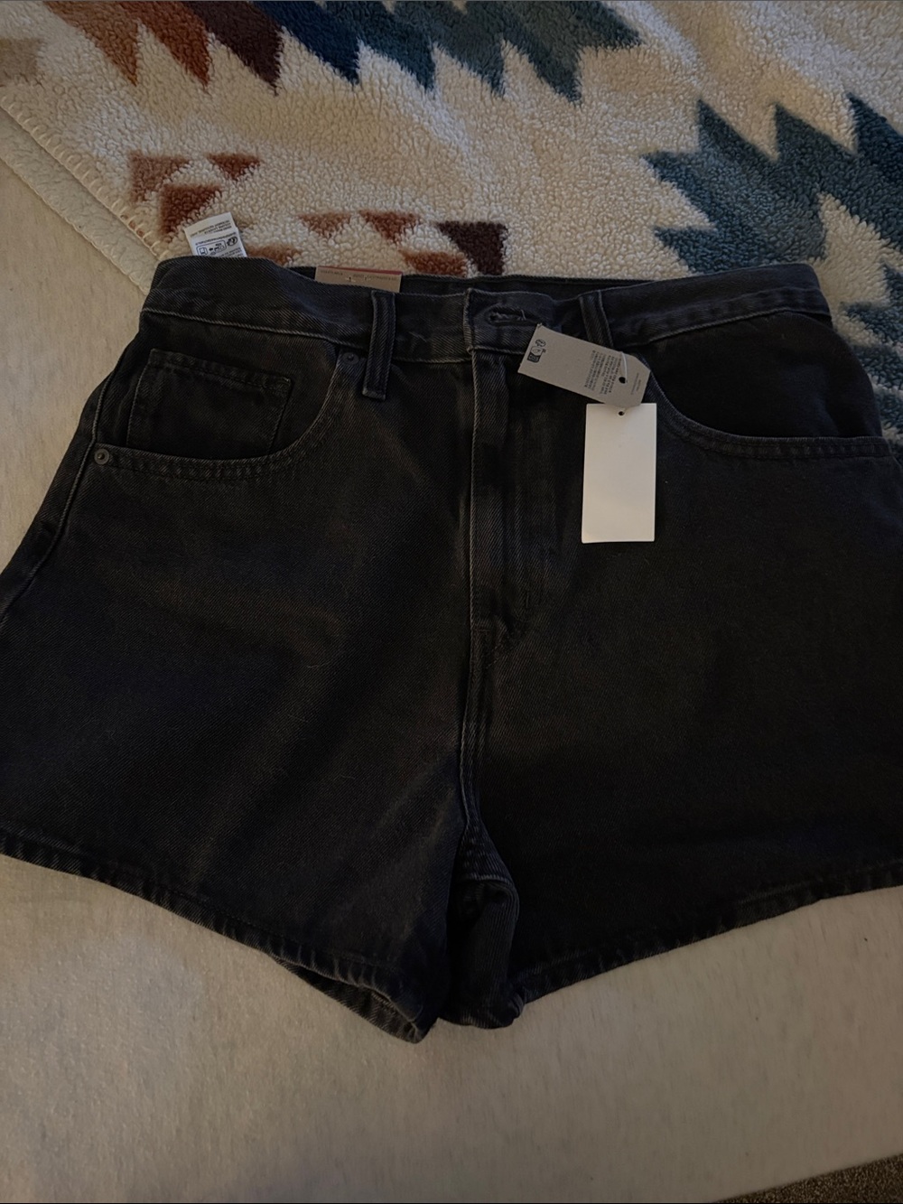 Levi's Black High-Rise Denim Shorts